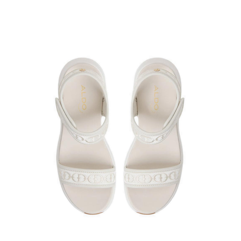 ALDO CHAMOMILE WEDGE SANDALS - CREAM