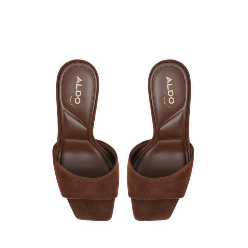 ALDO JENNIFER HEELED SANDALS - DARK BROWN
