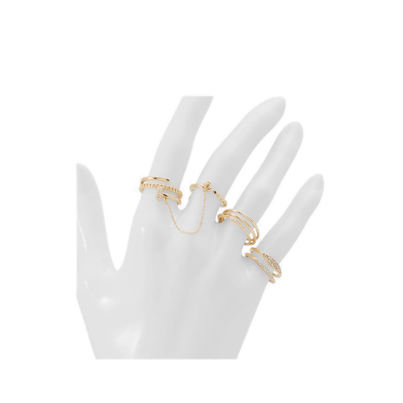 ALDO RINGSIES RINGS - GOLD/CLEAR MULTI