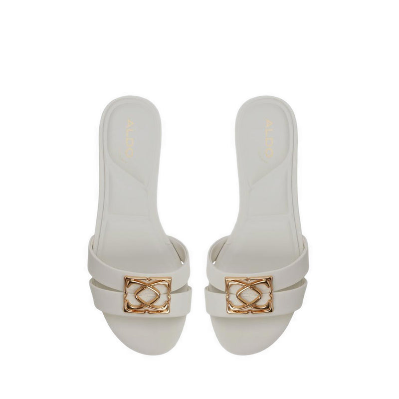 ALDO SUNRAY FLAT SANDALS - WHITE/BONE