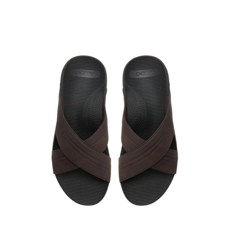 ALDO PIETTE FLAT SANDALS - BROWN