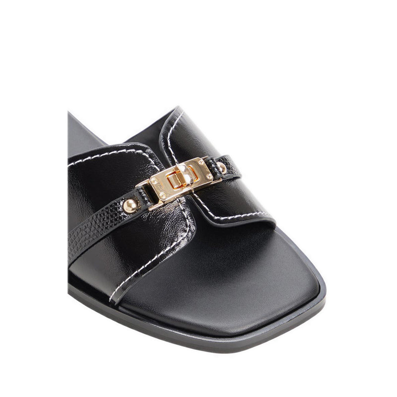 FRANCEA FLAT SANDALS - BLACK