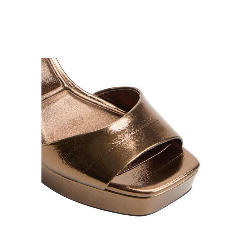CHICGLEAM HEELED SANDALS - BRONZE