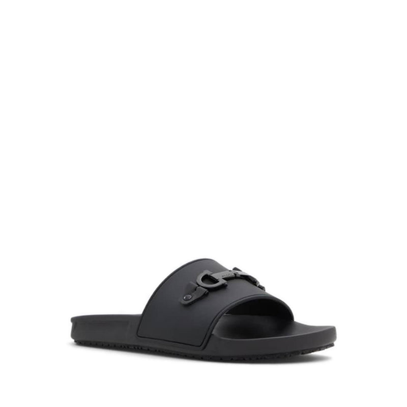 ALDO LOUNGESLIDE FLAT SANDALS - BLACK