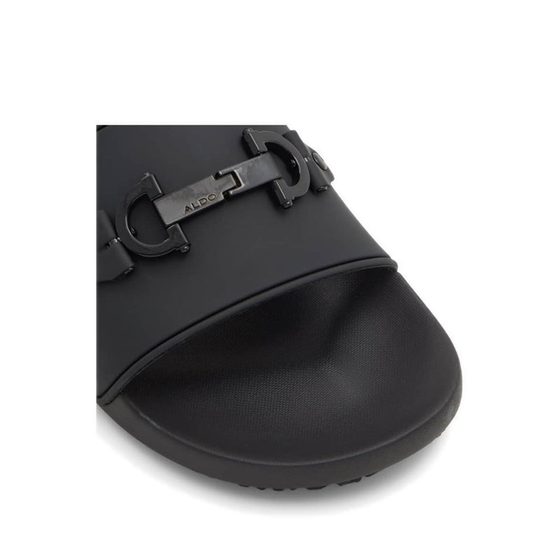 ALDO LOUNGESLIDE FLAT SANDALS - BLACK