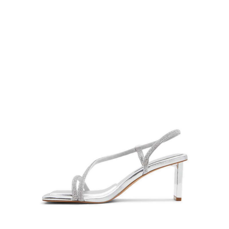 ALDO CASTLEGATE HEELED SANDALS - SILVER