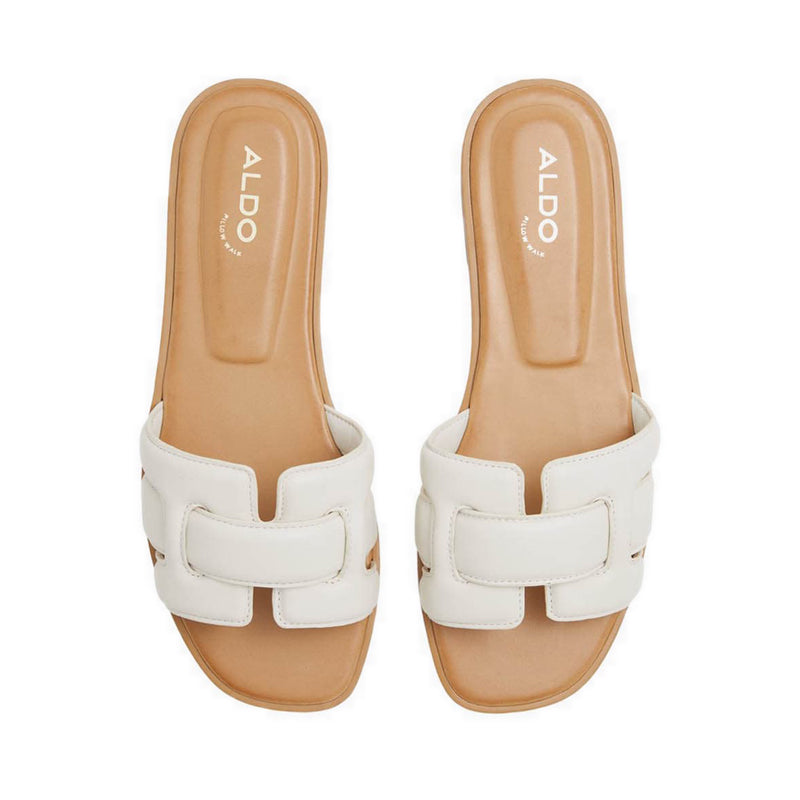 ALDO ELENAA FLAT SANDALS - WHITE/BONE