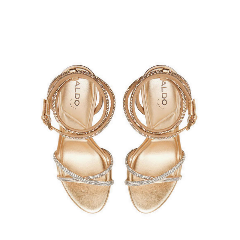 MANAELDEN HEELED SANDALS - GOLD