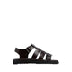 DARBY FLAT SANDALS - DARK BROWN