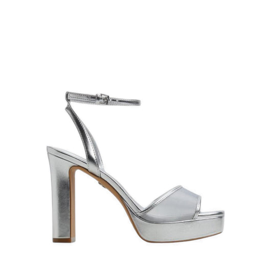 CHICGLIMMER HEELED SANDALS - SILVER