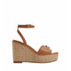YBYLIN WEDGE SANDALS - MEDIUM BROWN