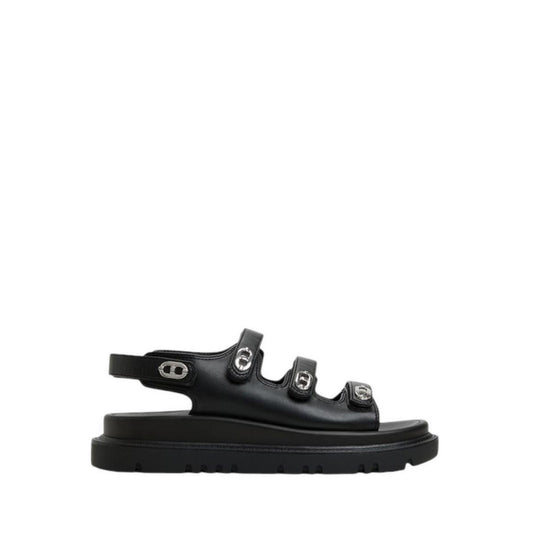 HALENDAR FOOTBED SANDALS - BLACK