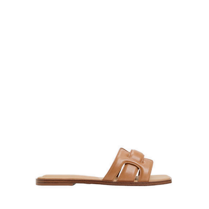 Eleny Flat Sandals - Medium Brown