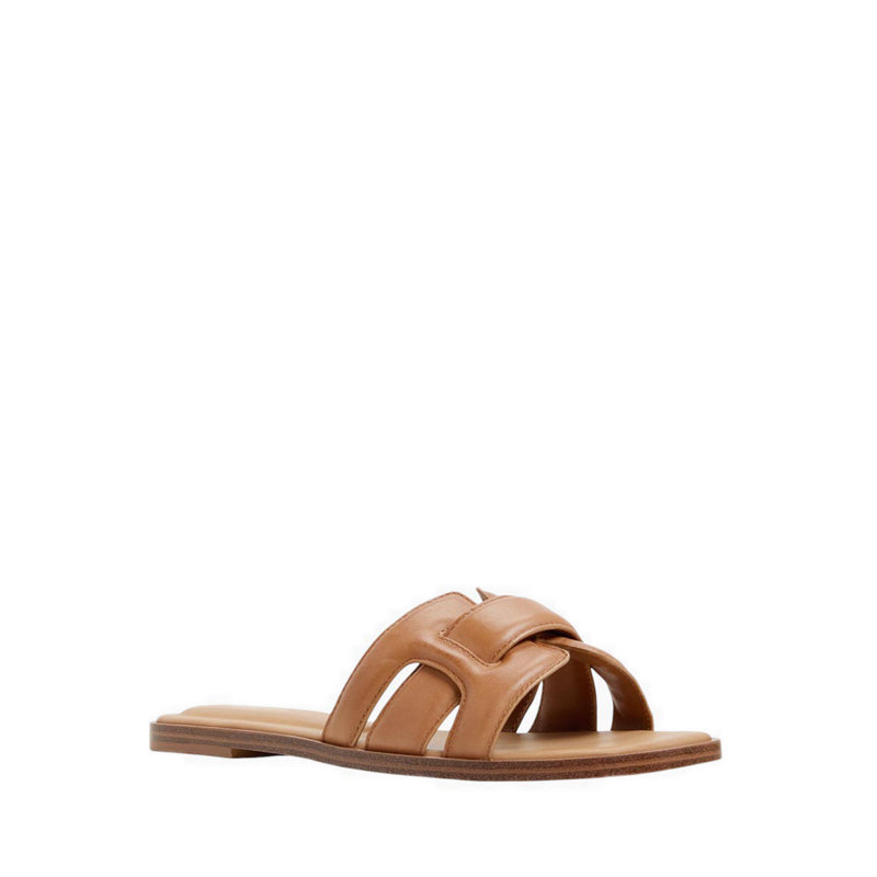 Eleny Flat Sandals - Medium Brown