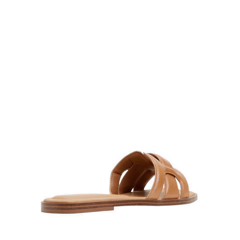 Eleny Flat Sandals - Medium Brown