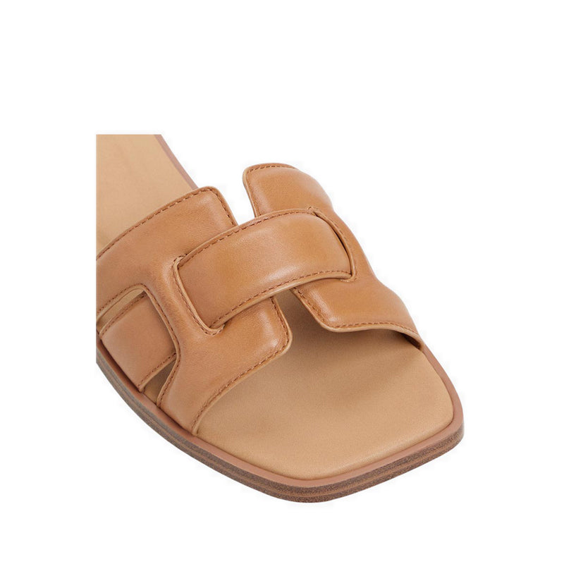 Eleny Flat Sandals - Medium Brown