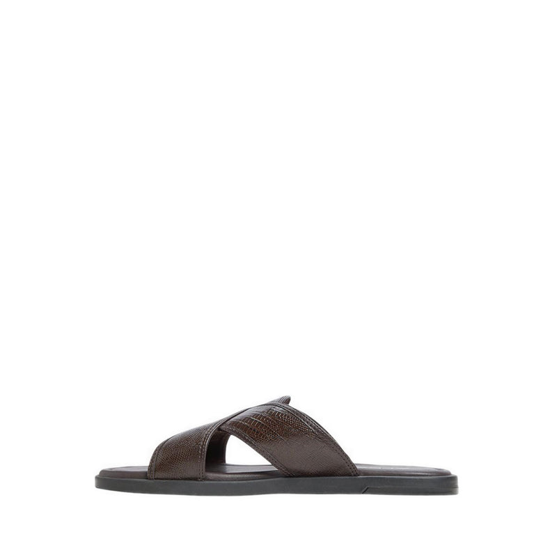 Olino Flat Sandals - Dark Brown