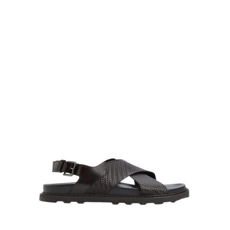 ALDO SILVO FLAT SANDALS - DARK BROWN