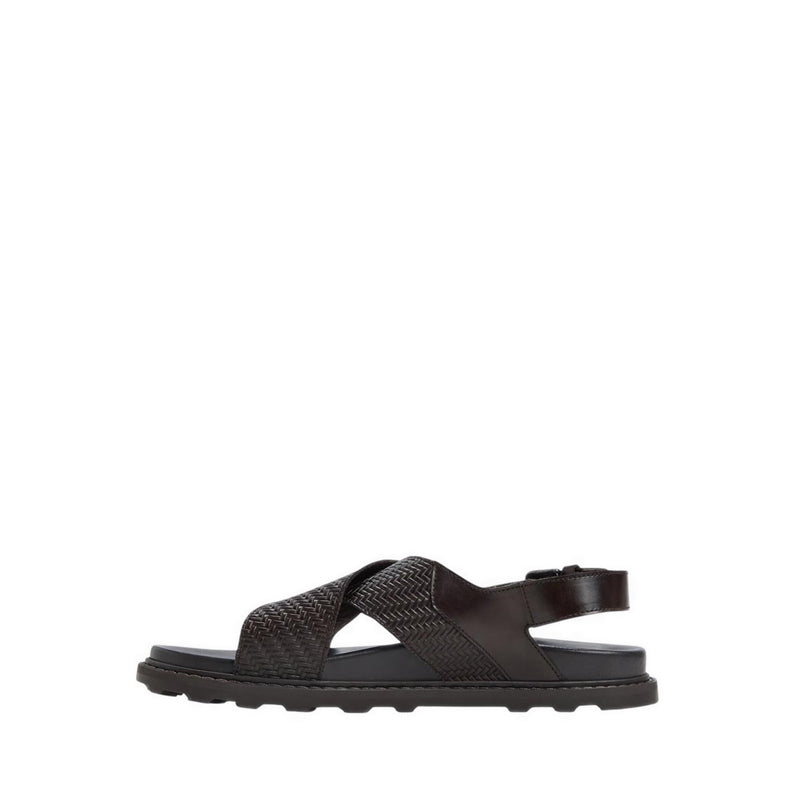 ALDO SILVO FLAT SANDALS - DARK BROWN