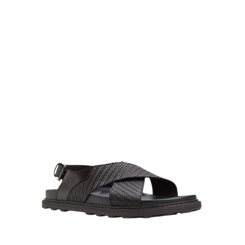 ALDO SILVO FLAT SANDALS - DARK BROWN