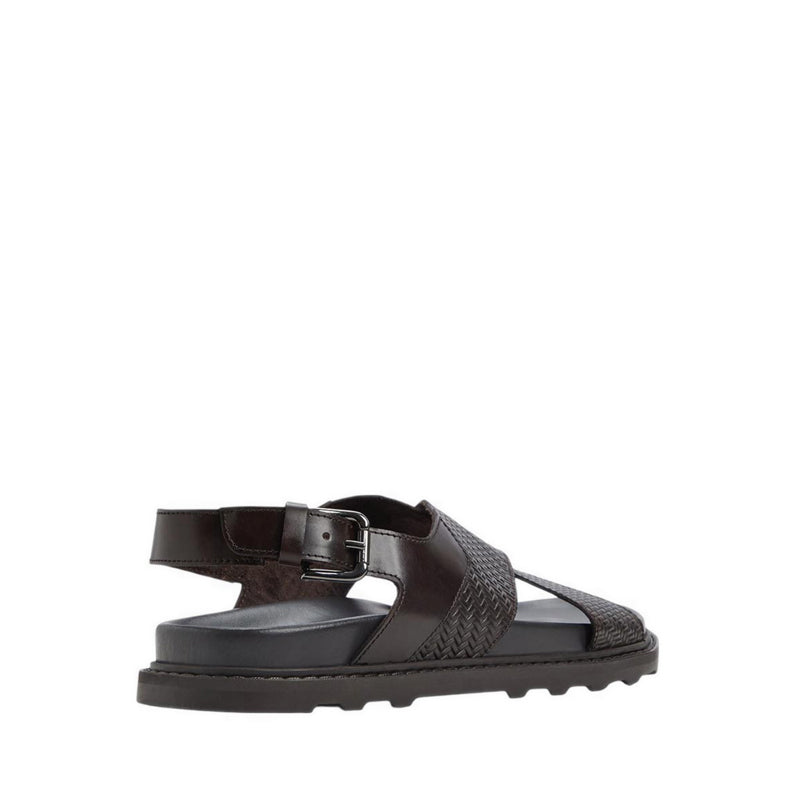 ALDO SILVO FLAT SANDALS - DARK BROWN