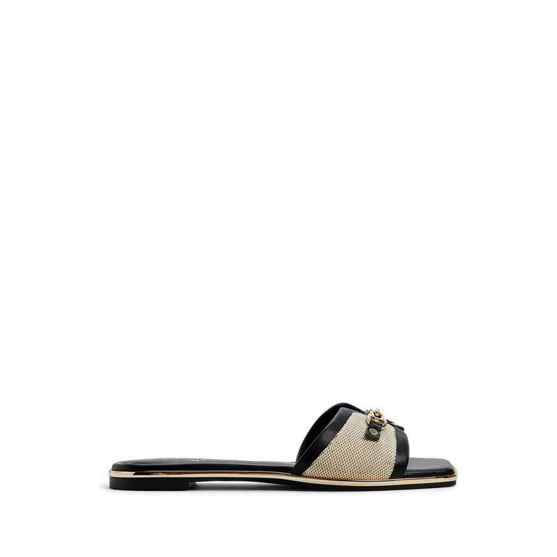 ALAMASSI SANDALS OPEN TOE & HEEL-FLAT HEELS - NATURAL