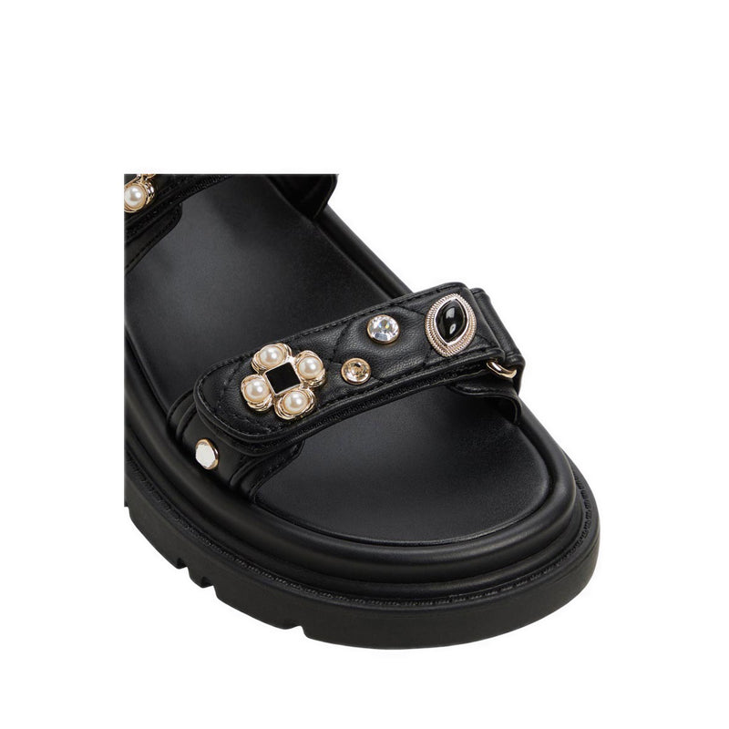 Gemima Footbed Sandals - Black
