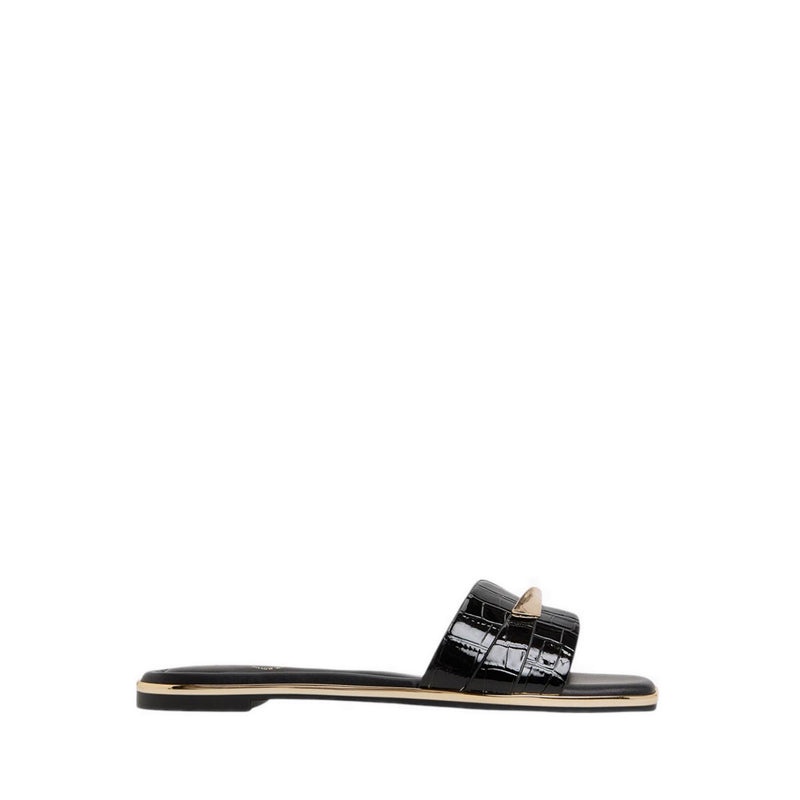 ALDO DARLINA FLAT SANDALS - BLACK
