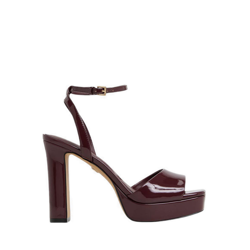 ALDO CHICGLEAM HEELED SANDALS - BORDO