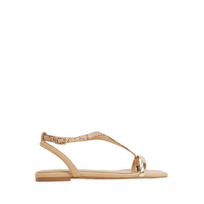 ALDO CATLYN FLAT SANDALS - TAN MULTI