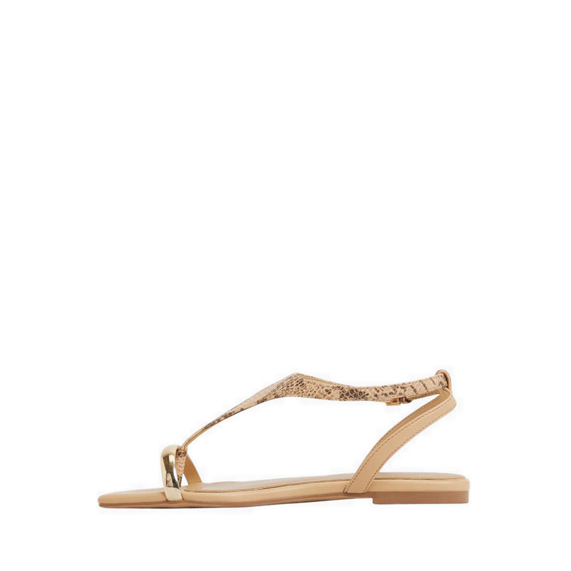 ALDO CATLYN FLAT SANDALS - TAN MULTI