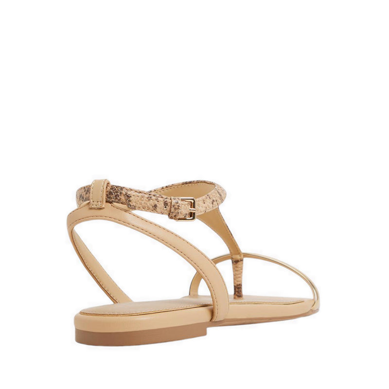 ALDO CATLYN FLAT SANDALS - TAN MULTI