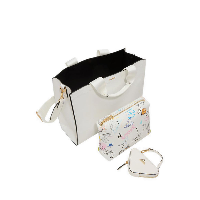 ALDO MTL72BAG SATCHEL - WHITE