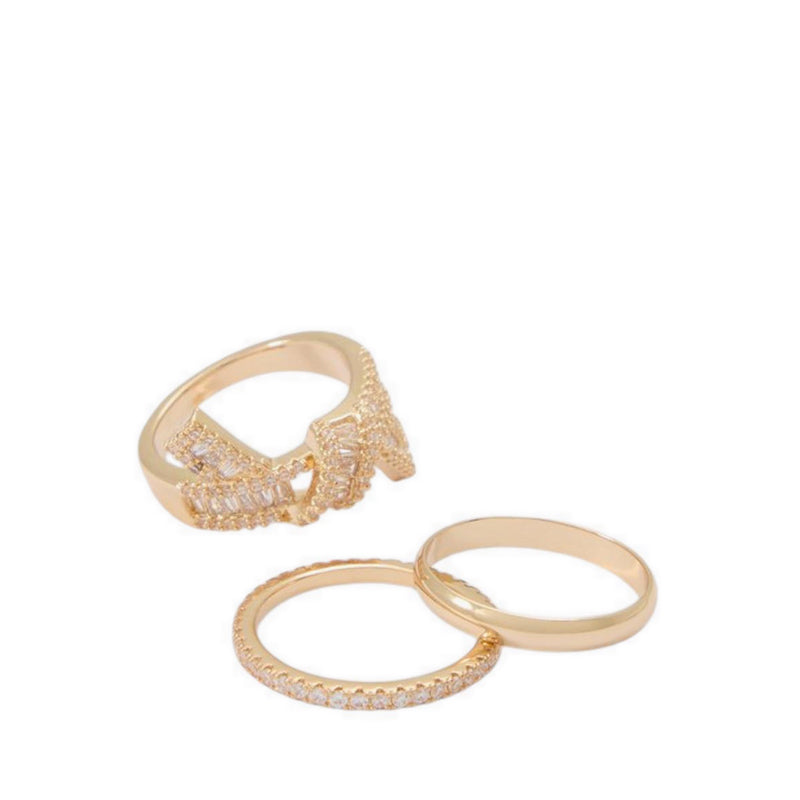 ALDO KNOTELLA RINGS - GOLD/CLEAR MULTI