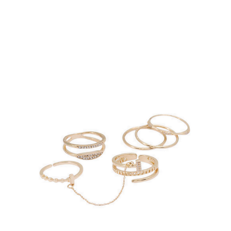 ALDO RINGSIES RINGS - GOLD/CLEAR MULTI