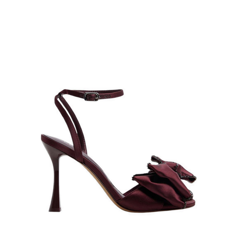 ALDO TINSEL HEELED SANDALS - BORDO