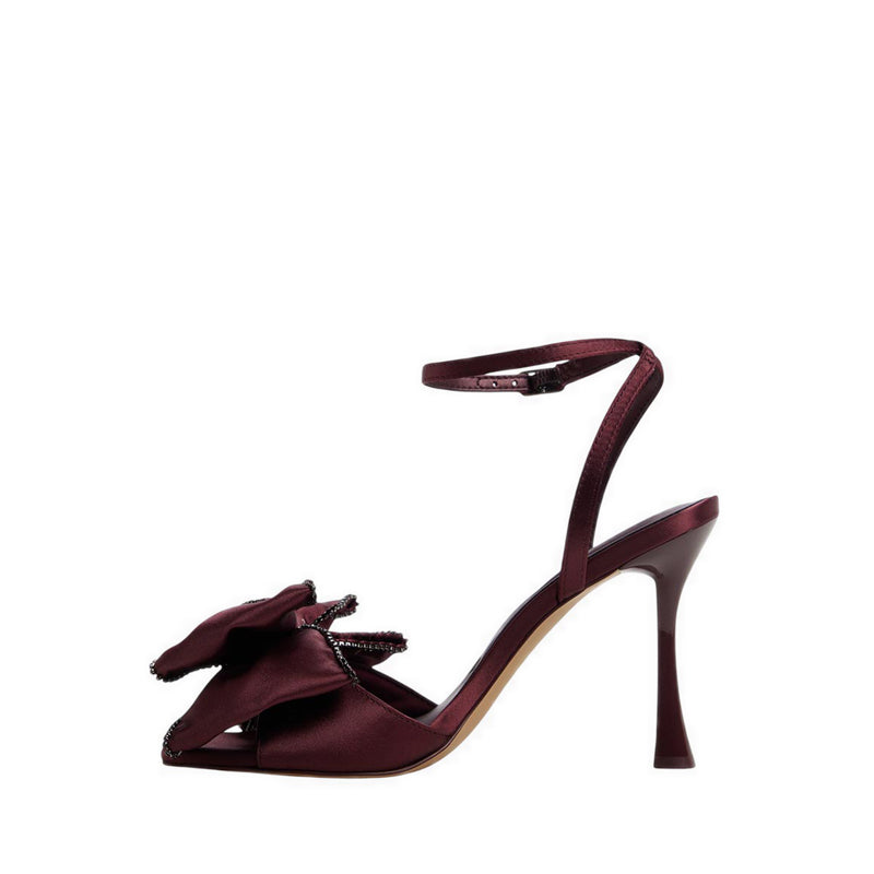 ALDO TINSEL HEELED SANDALS - BORDO