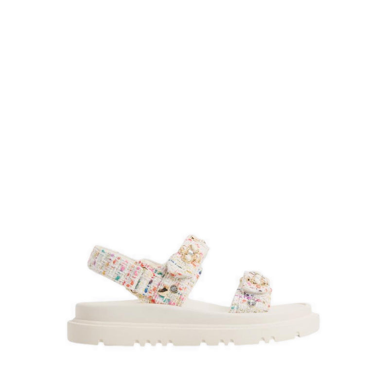 ALDO GEMIMA FOOTBED SANDALS - WHITE/MULTI