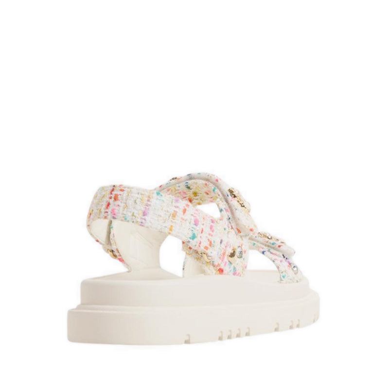 ALDO GEMIMA FOOTBED SANDALS - WHITE/MULTI