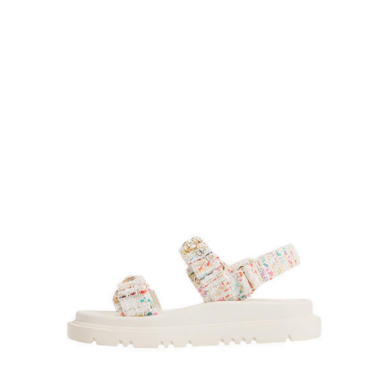 ALDO GEMIMA FOOTBED SANDALS - WHITE/MULTI