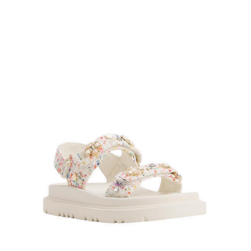 ALDO GEMIMA FOOTBED SANDALS - WHITE/MULTI