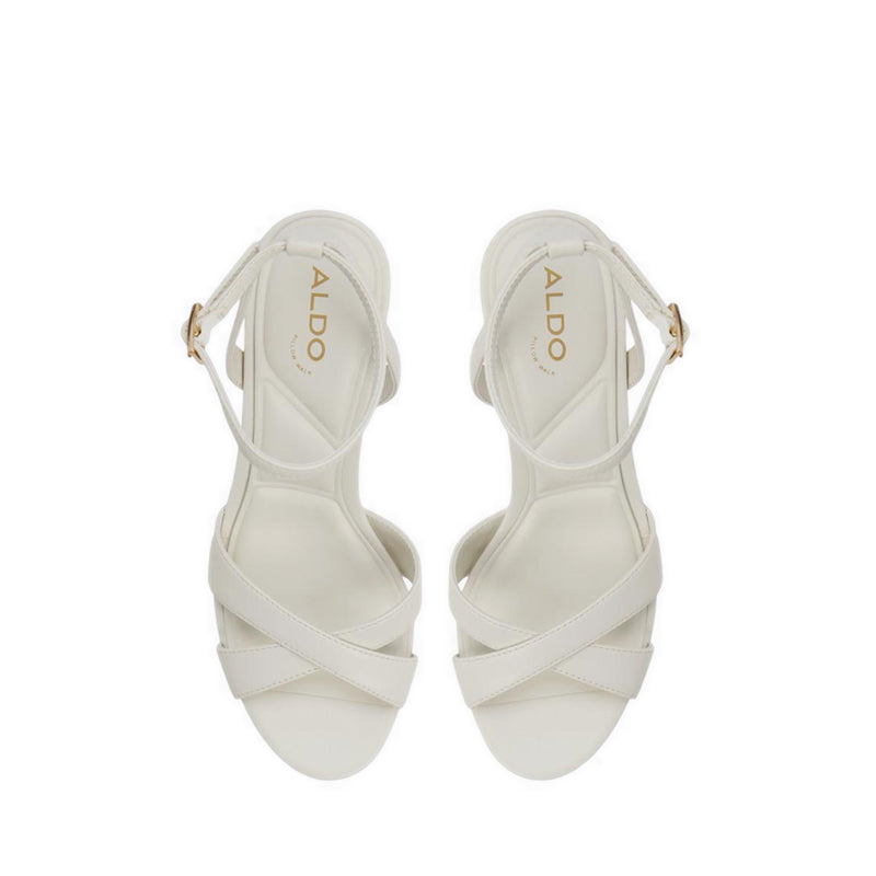 ALDO ROSINE HEELED SANDALS - WHITE/BONE