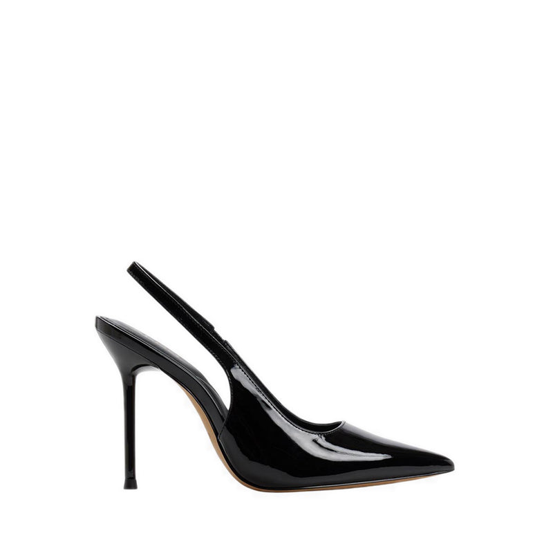 PUCKERUP SLINGBACK SHOE-MID HEELS - BLACK