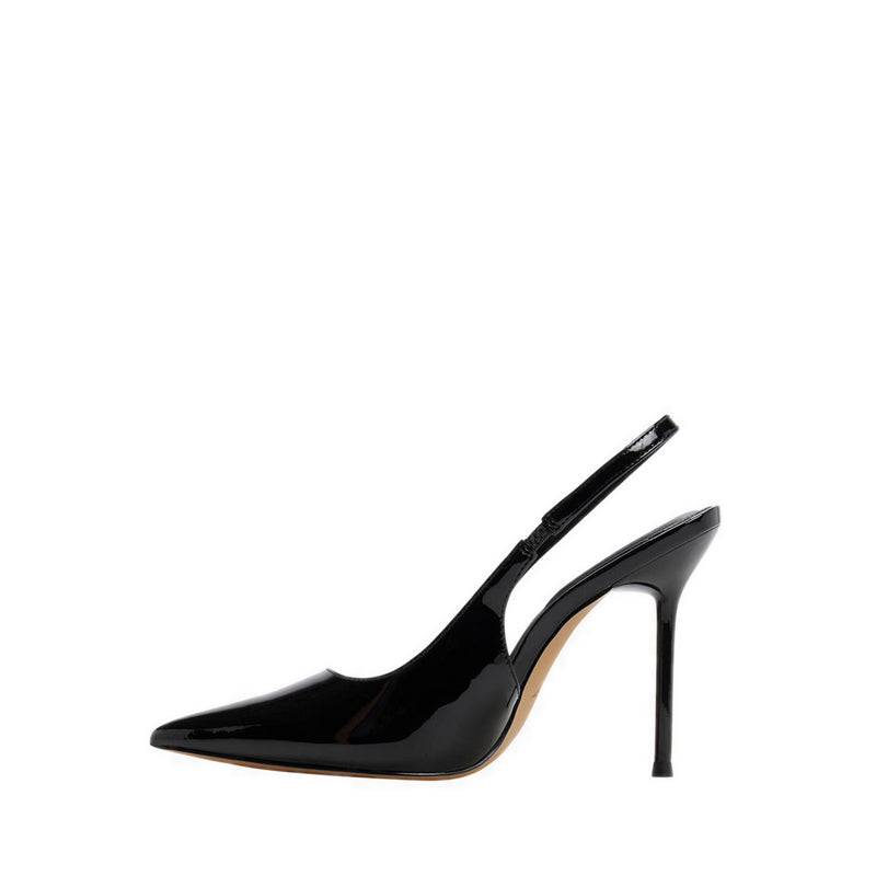 PUCKERUP SLINGBACK SHOE-MID HEELS - BLACK