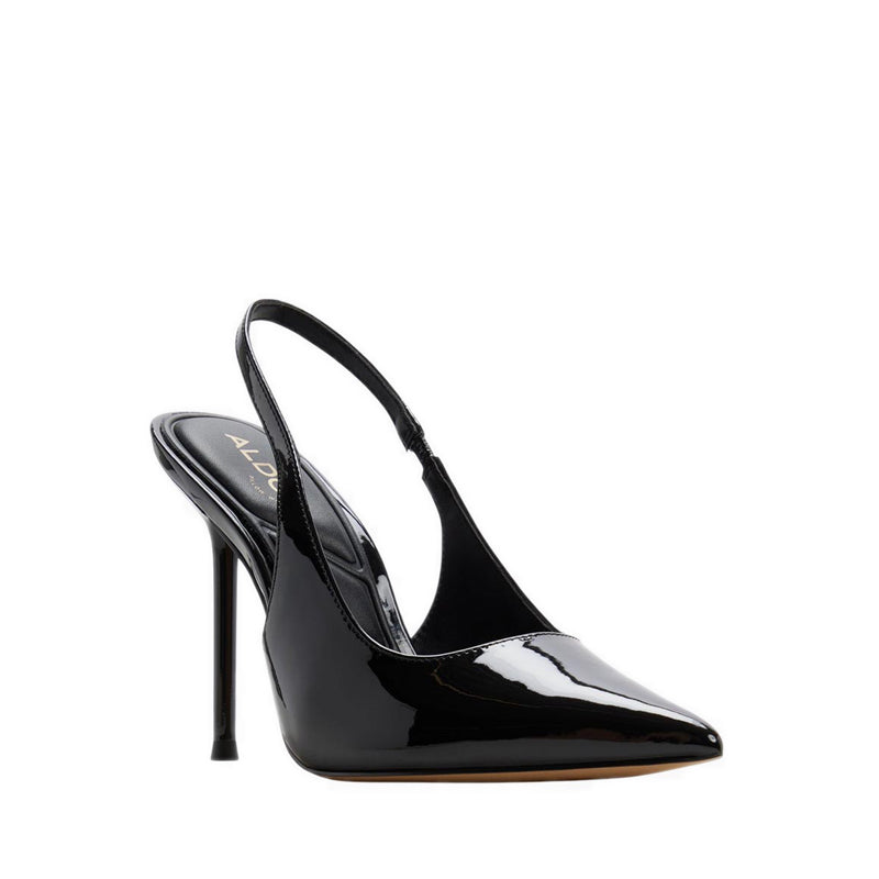 PUCKERUP SLINGBACK SHOE-MID HEELS - BLACK