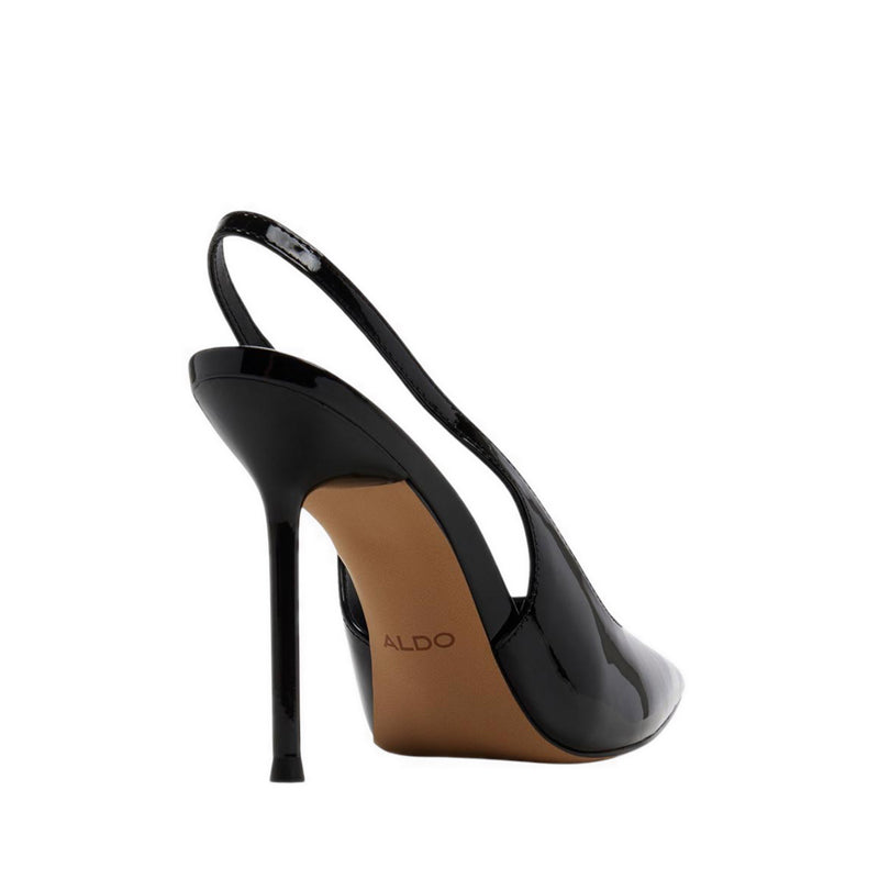 PUCKERUP SLINGBACK SHOE-MID HEELS - BLACK