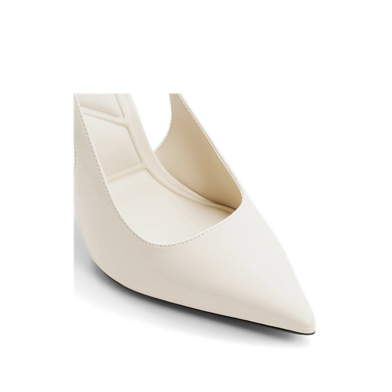 PUCKERUP SLINGBACK SHOE-MID HEELS - OTHER WHITE