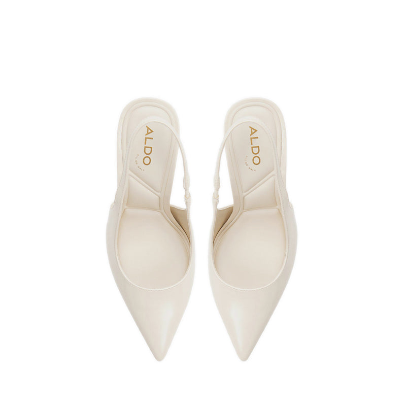 PUCKERUP SLINGBACK SHOE-MID HEELS - OTHER WHITE