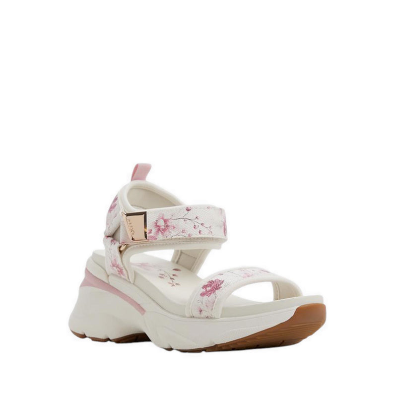 ALDO EULALIA WEDGE SANDALS - WHITE COMBO