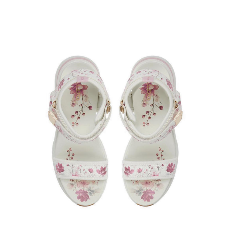 ALDO EULALIA WEDGE SANDALS - WHITE COMBO